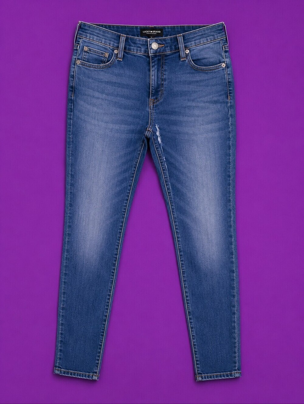 5/$25 LUCKY BRAND Bridgette Skinny Ripped Mid Rise Ankle Hipster Jeans